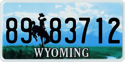 WY license plate 8983712