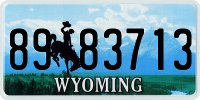 WY license plate 8983713