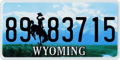 WY license plate 8983715