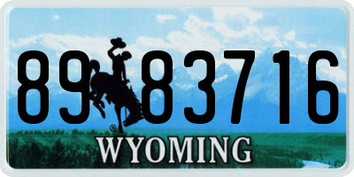 WY license plate 8983716