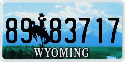 WY license plate 8983717