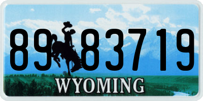 WY license plate 8983719
