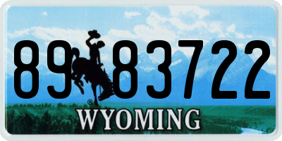 WY license plate 8983722