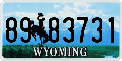 WY license plate 8983731