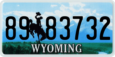 WY license plate 8983732