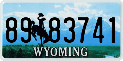WY license plate 8983741