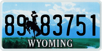 WY license plate 8983751