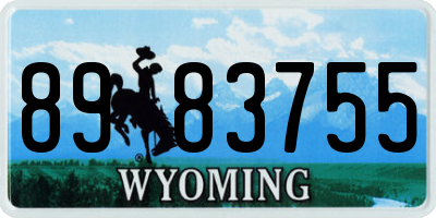 WY license plate 8983755