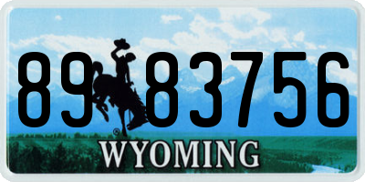 WY license plate 8983756