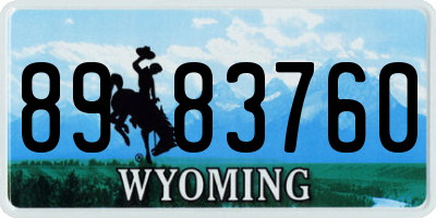 WY license plate 8983760