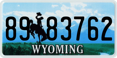 WY license plate 8983762