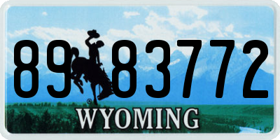 WY license plate 8983772
