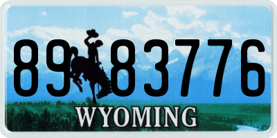 WY license plate 8983776