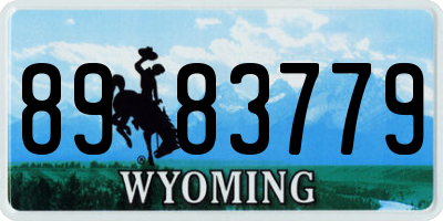 WY license plate 8983779
