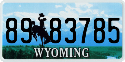 WY license plate 8983785