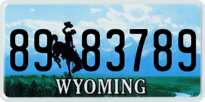 WY license plate 8983789