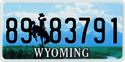 WY license plate 8983791