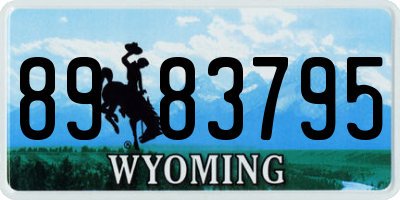 WY license plate 8983795