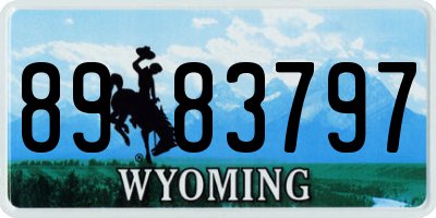 WY license plate 8983797