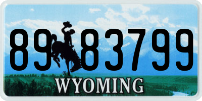 WY license plate 8983799