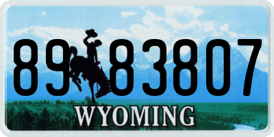 WY license plate 8983807