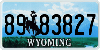 WY license plate 8983827