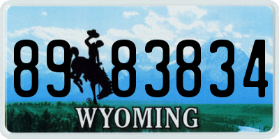 WY license plate 8983834