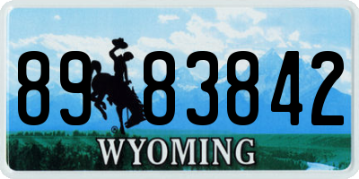 WY license plate 8983842
