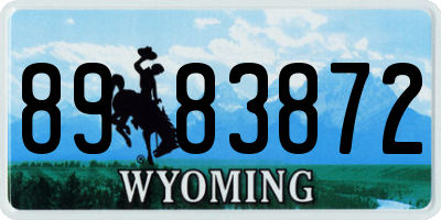 WY license plate 8983872
