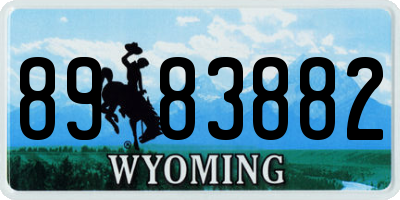 WY license plate 8983882