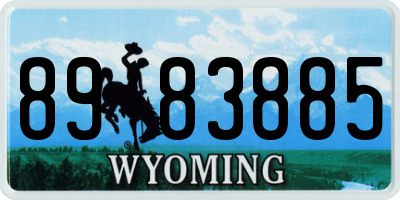 WY license plate 8983885