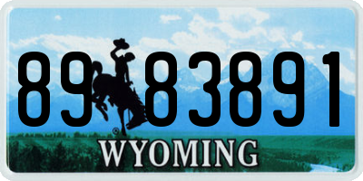 WY license plate 8983891