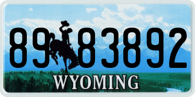 WY license plate 8983892