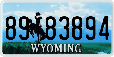 WY license plate 8983894