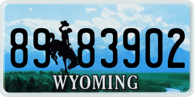 WY license plate 8983902