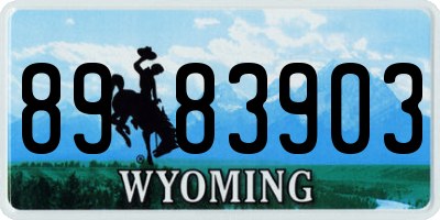 WY license plate 8983903