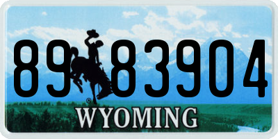 WY license plate 8983904