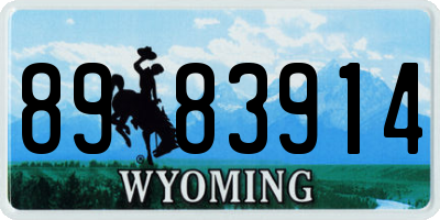 WY license plate 8983914