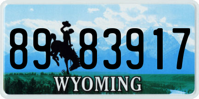 WY license plate 8983917