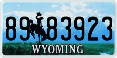 WY license plate 8983923
