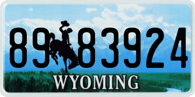 WY license plate 8983924