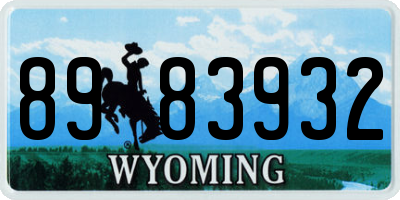 WY license plate 8983932