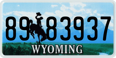 WY license plate 8983937