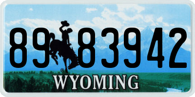 WY license plate 8983942
