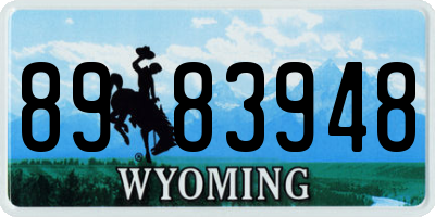 WY license plate 8983948
