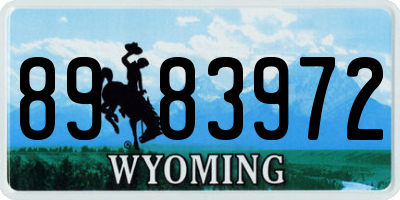 WY license plate 8983972