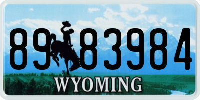 WY license plate 8983984