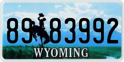 WY license plate 8983992