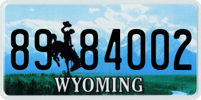 WY license plate 8984002