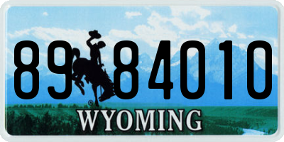 WY license plate 8984010